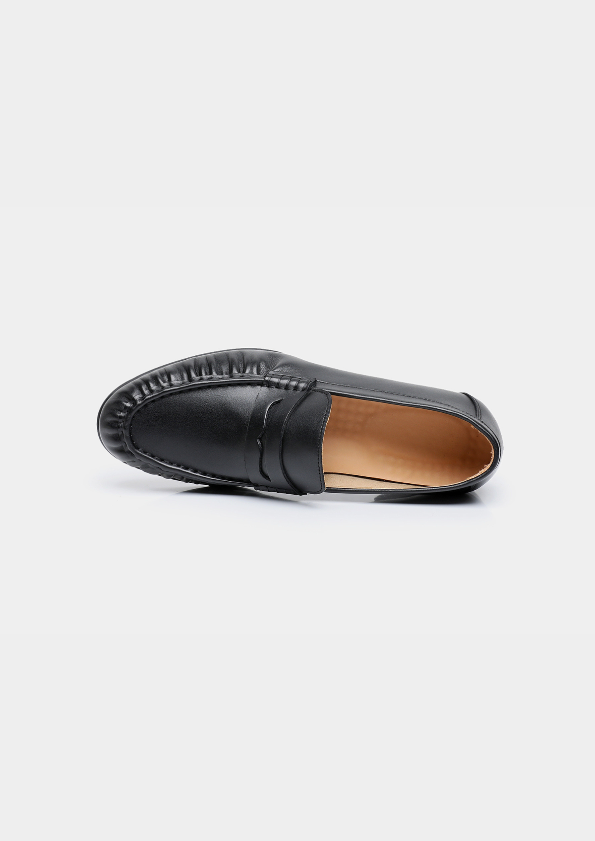 Black Classic Penny Leather Loafers | Portovelli