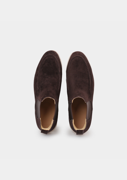 Coffee Suede Chelsea Boot | Portovelli