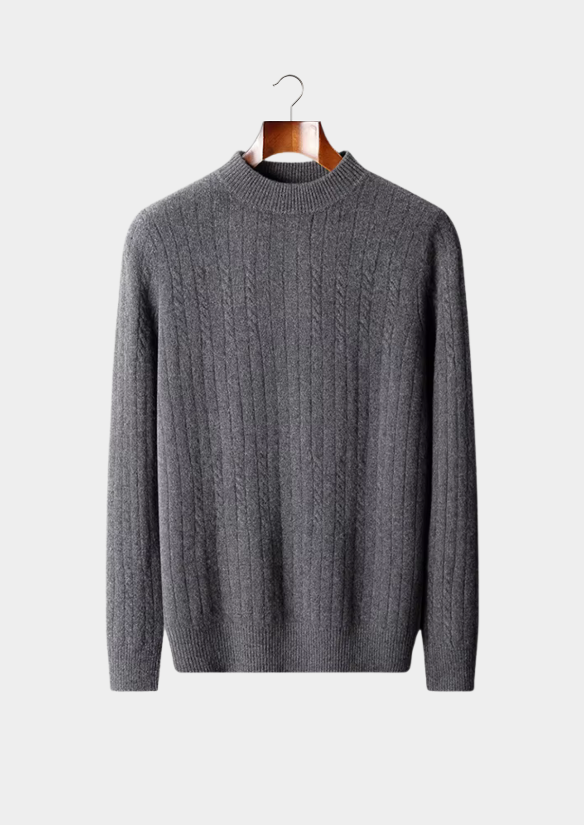 Pure Extra-Fine Merino Wool Rib Mockneck | Portovelli