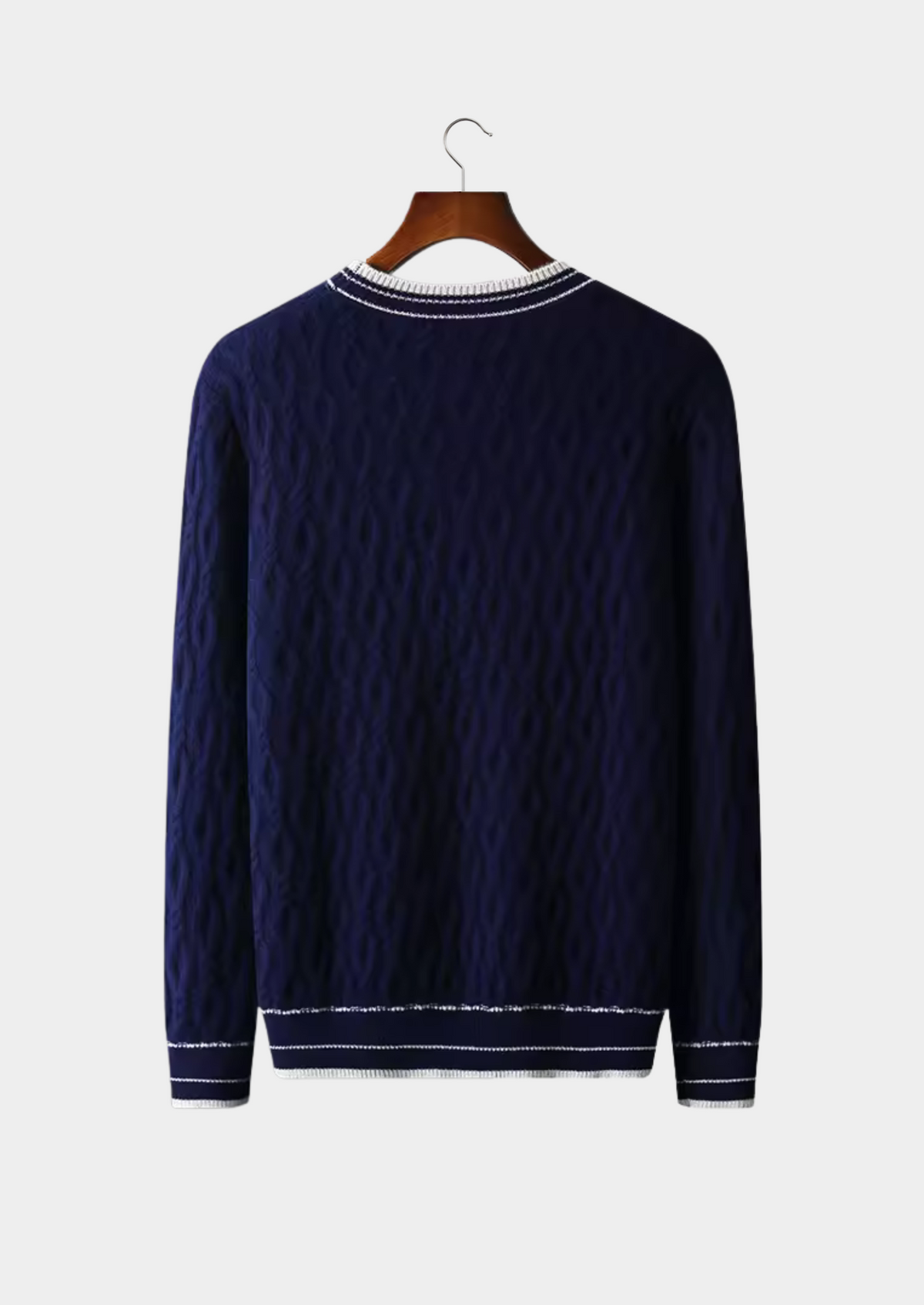 Pure Extra-Fine Merino Wool Jacquard Crewneck | Portovelli