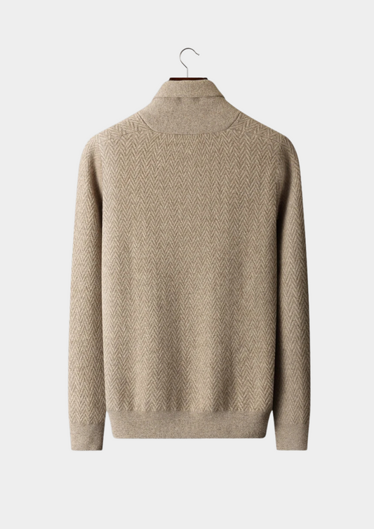 Premium Cashmere Zigzag Button Sweater | Portovelli