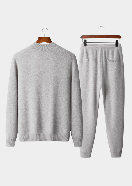 Pure Extra-Fine Merino Wool Light Gray Luzzo Set | Portovelli