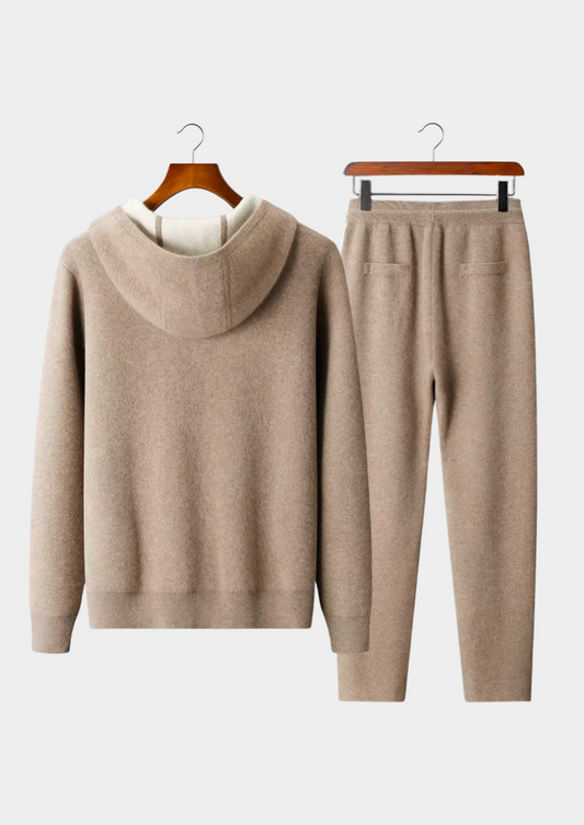 Premium Cashmere Beige Milano Leisure Set | Portovelli