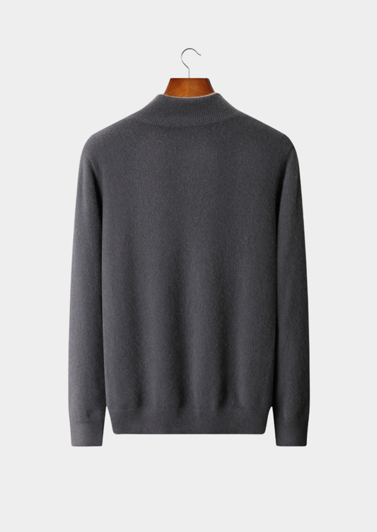 Pure Cashmere Dark Gray Dual Zip Cardigan | Portovelli