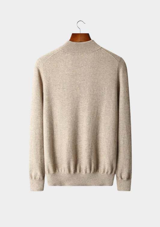 Pure Extra-Fine Merino Wool Half Zip Sweater | Portovelli