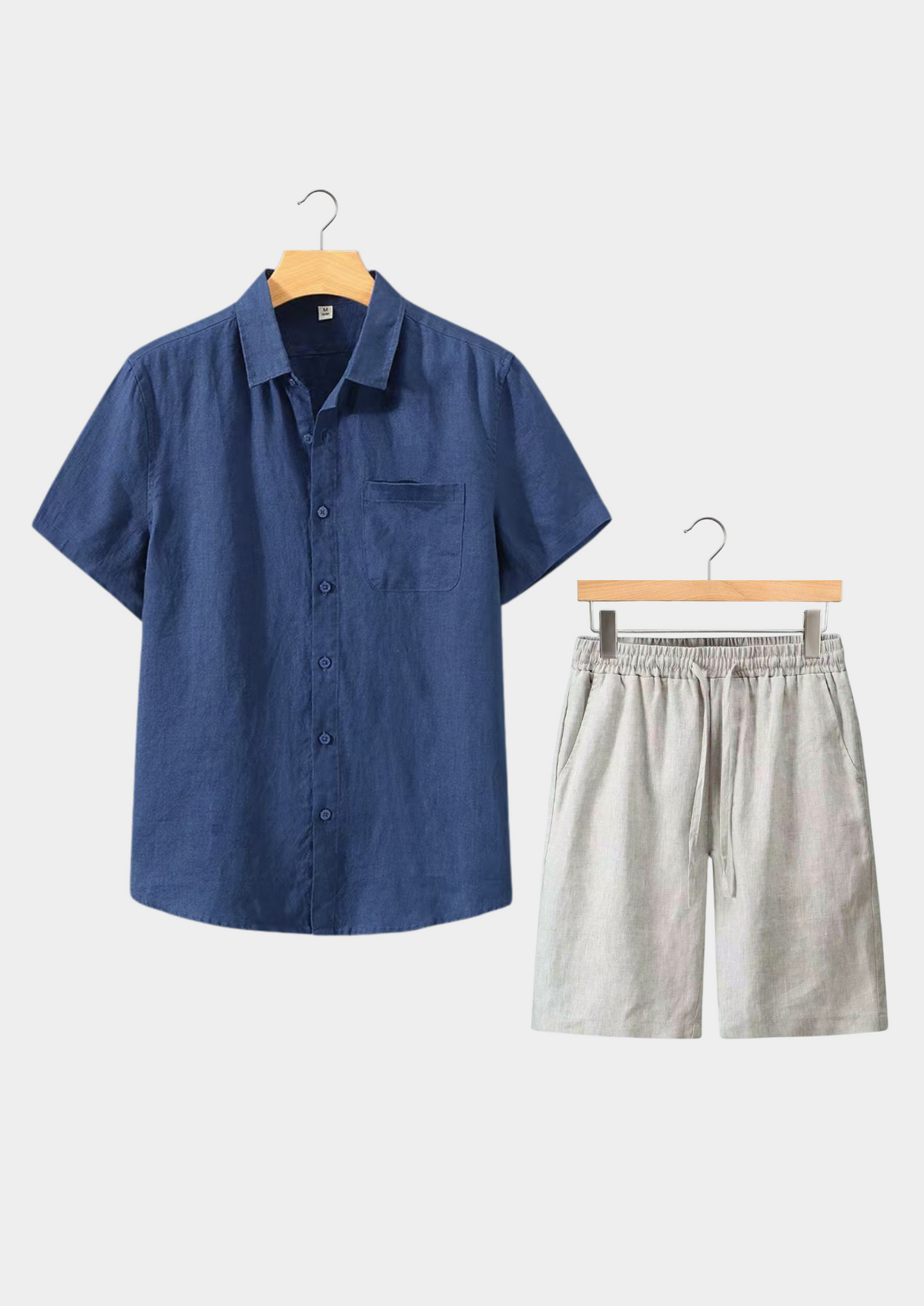 Dolcevita Shortsleeve Summer Set - Navy/beige | Portovelli