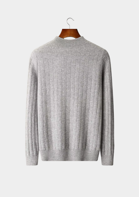 Pure Extra-Fine Merino Wool Textured Mockneck | Portovelli