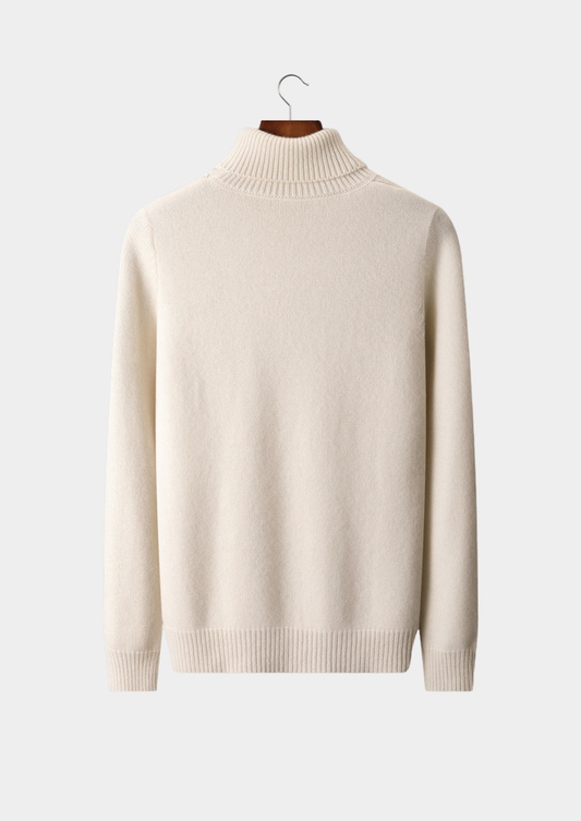Pure Cashmere Ivory Essential Rollneck | Portovelli