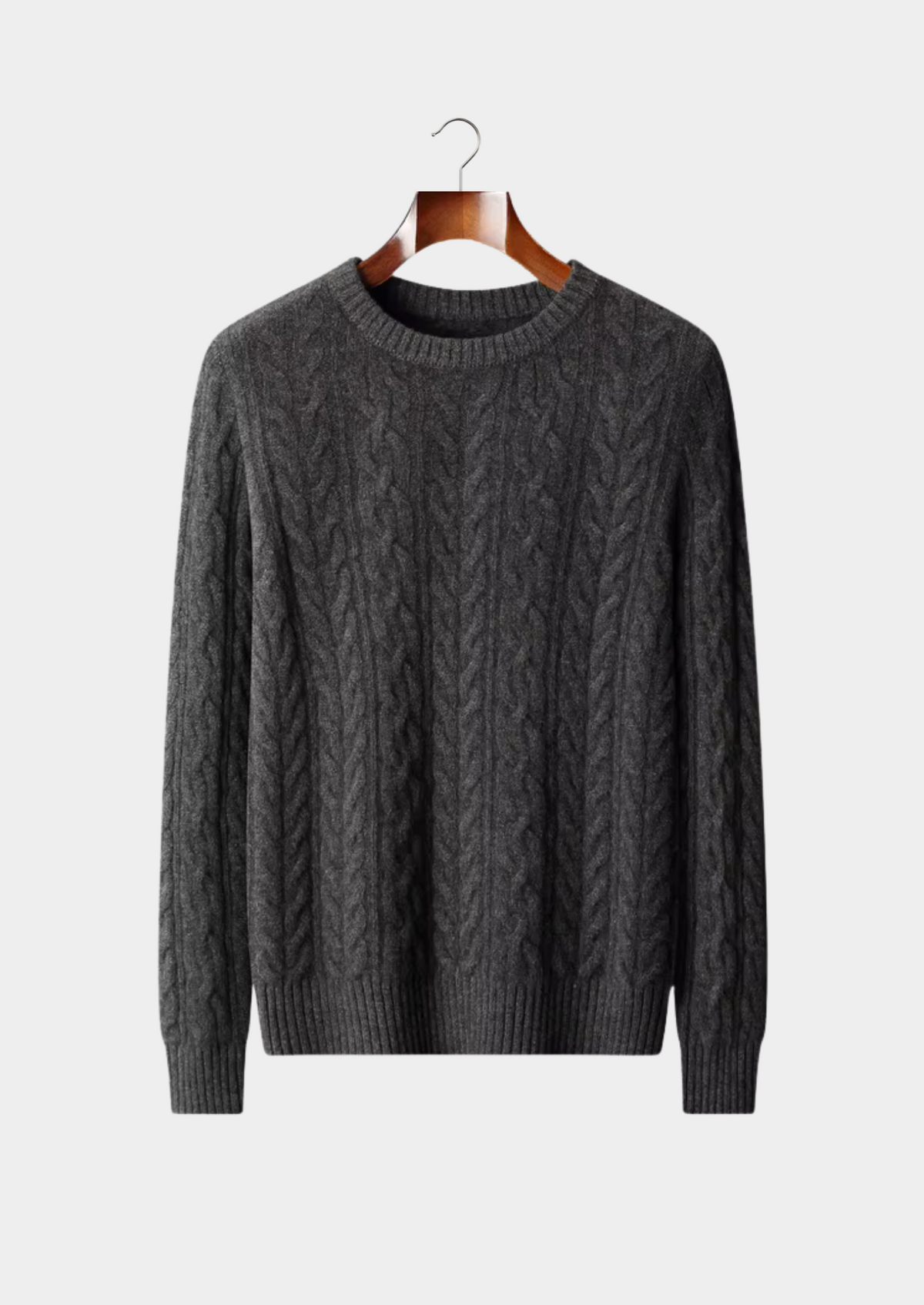 Pure Extra-Fine Merino Wool Cable Knit Crewneck | Portovelli