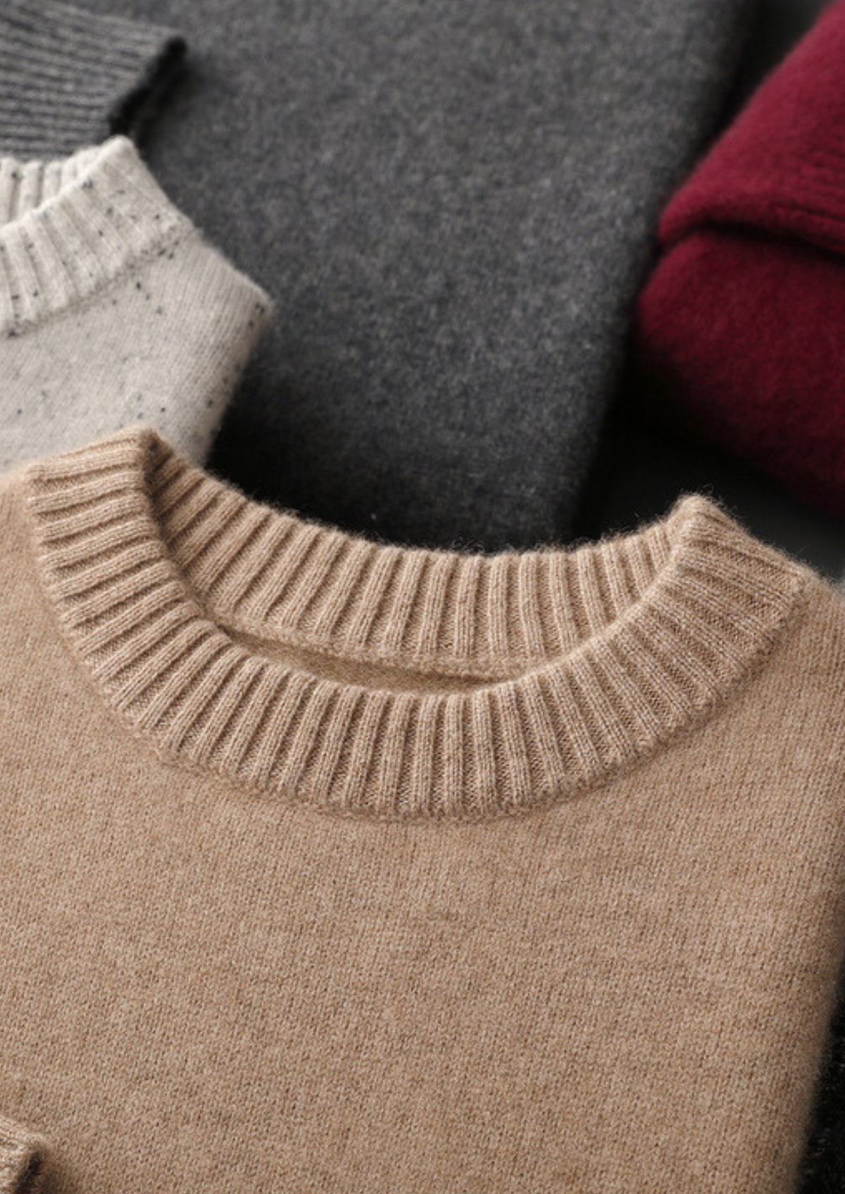 Pure Cashmere Beige Essential Crewneck | Portovelli
