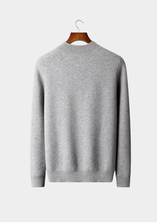 Premium Cashmere Essential Half-Zip Sweater | Portovelli