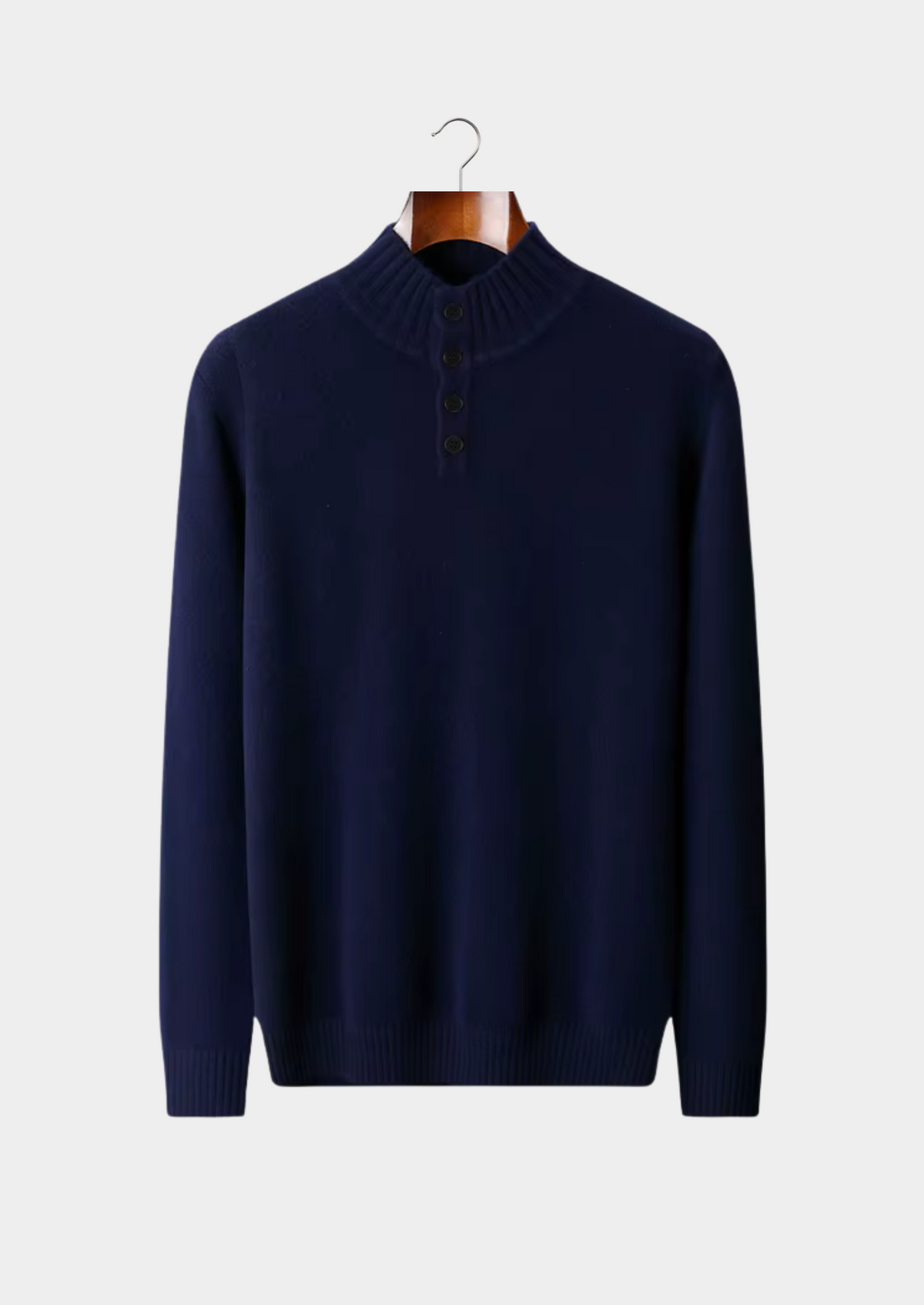 Pure Extra-Fine Merino Wool Classic Button Sweater | Portovelli