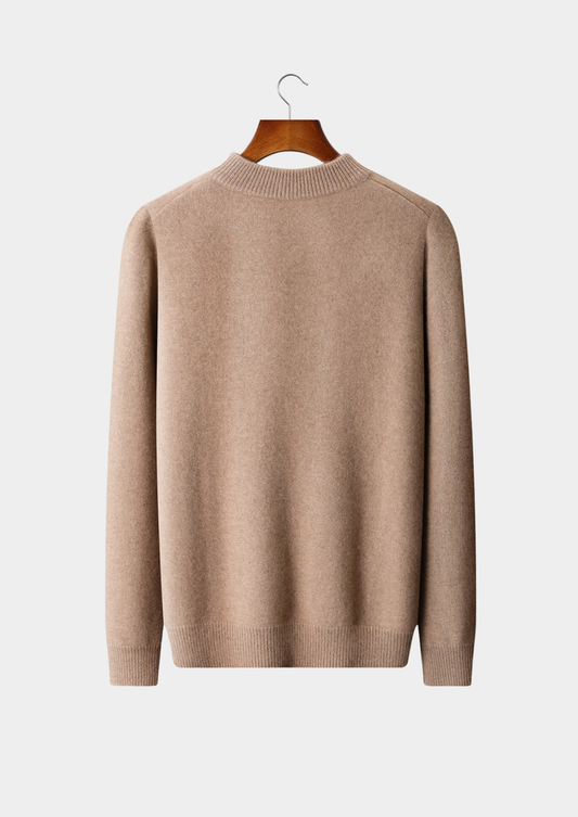 Pure Cashmere Beige Button Sweater | Portovelli