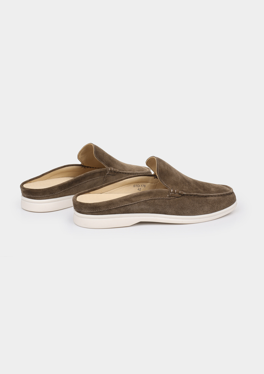 Olive Marina Suede Slipper | Portovelli