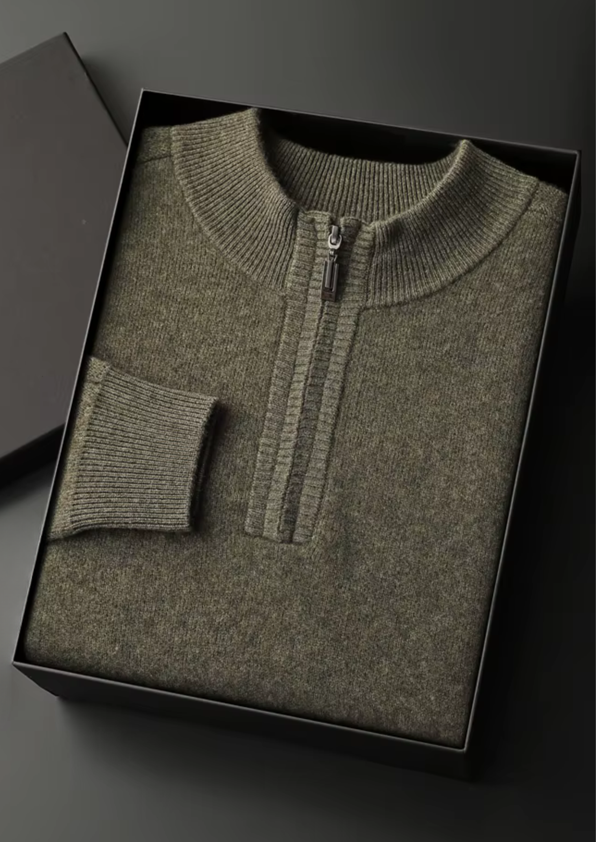 Premium Cashmere Essential Half-Zip Sweater | Portovelli