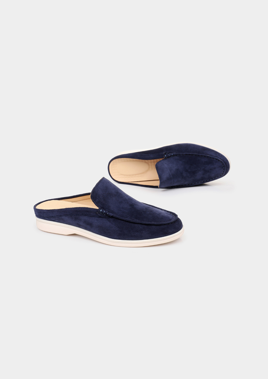 Navy Blue Marina Suede Slipper | Portovelli