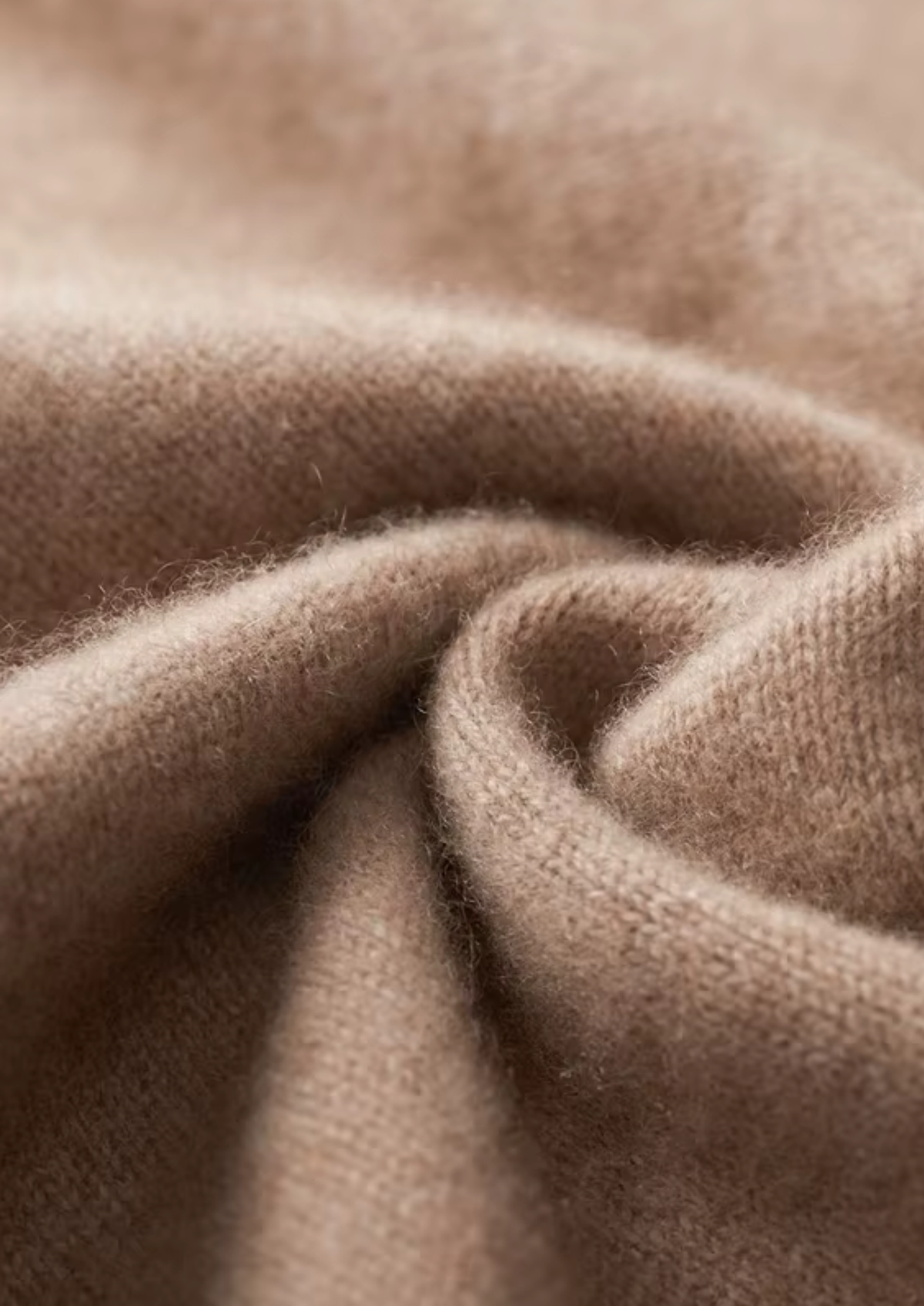 Pure Cashmere Beige Funnel Neck Cardigan | Portovelli