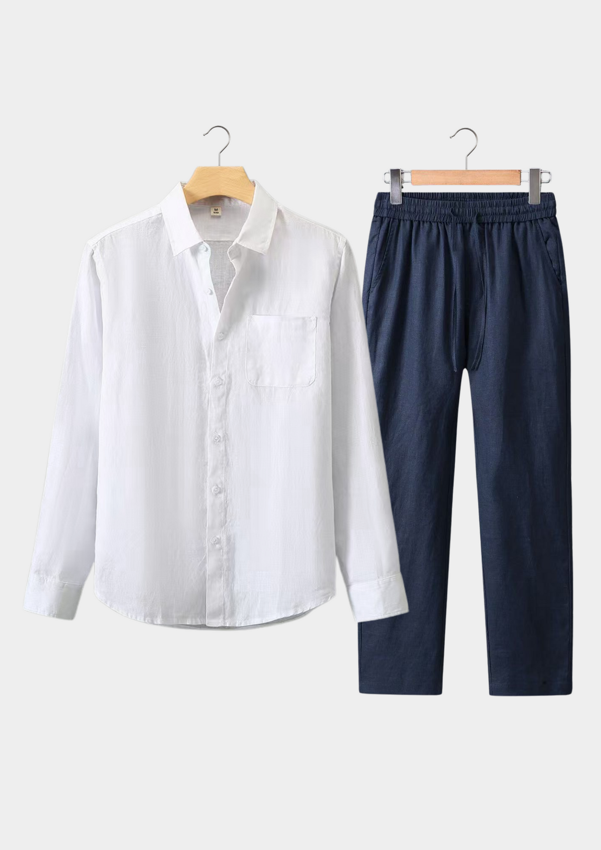 Dolcevita Longsleeve Summer Set - White/navy Blue | Portovelli