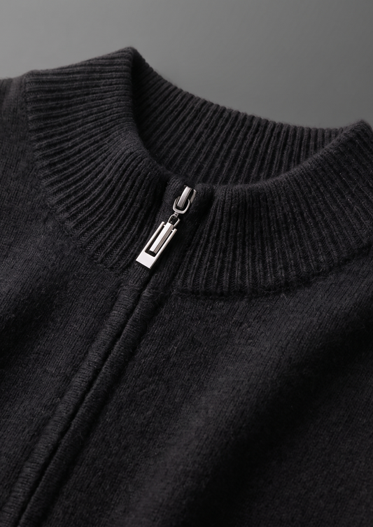 Pure Extra-Fine Merino Wool Black Luzzo Set | Portovelli