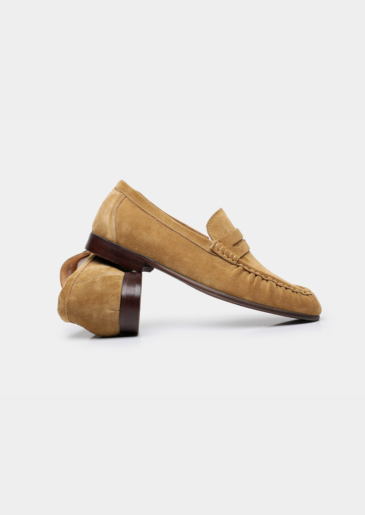 Caramel Classic Penny Suede Loafers | Portovelli