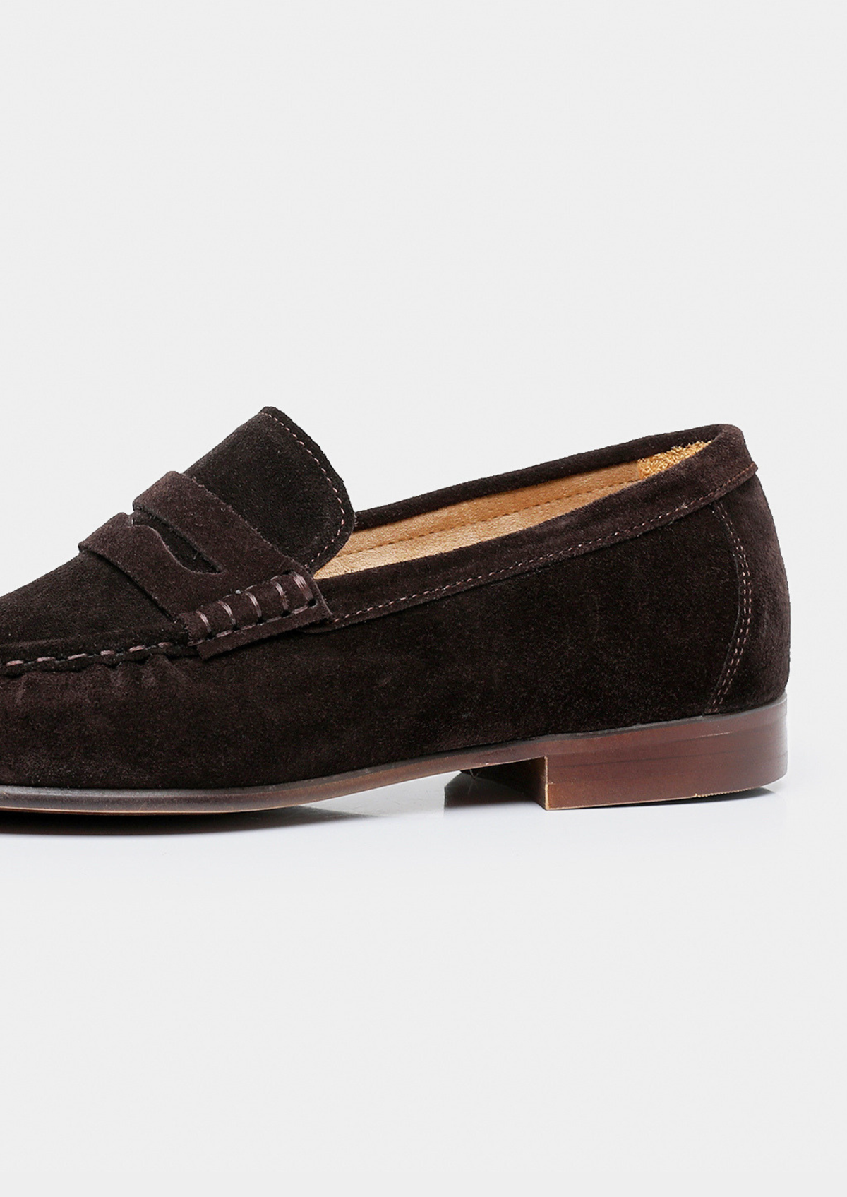 Coffee Classic Penny Suede Loafers | Portovelli