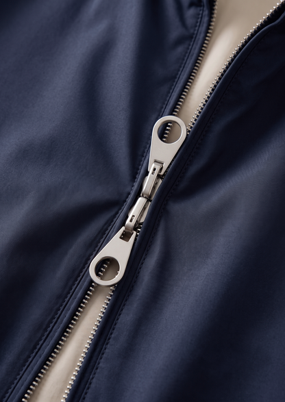 Navy Blue Technical Windbreaker Jacket | Portovelli