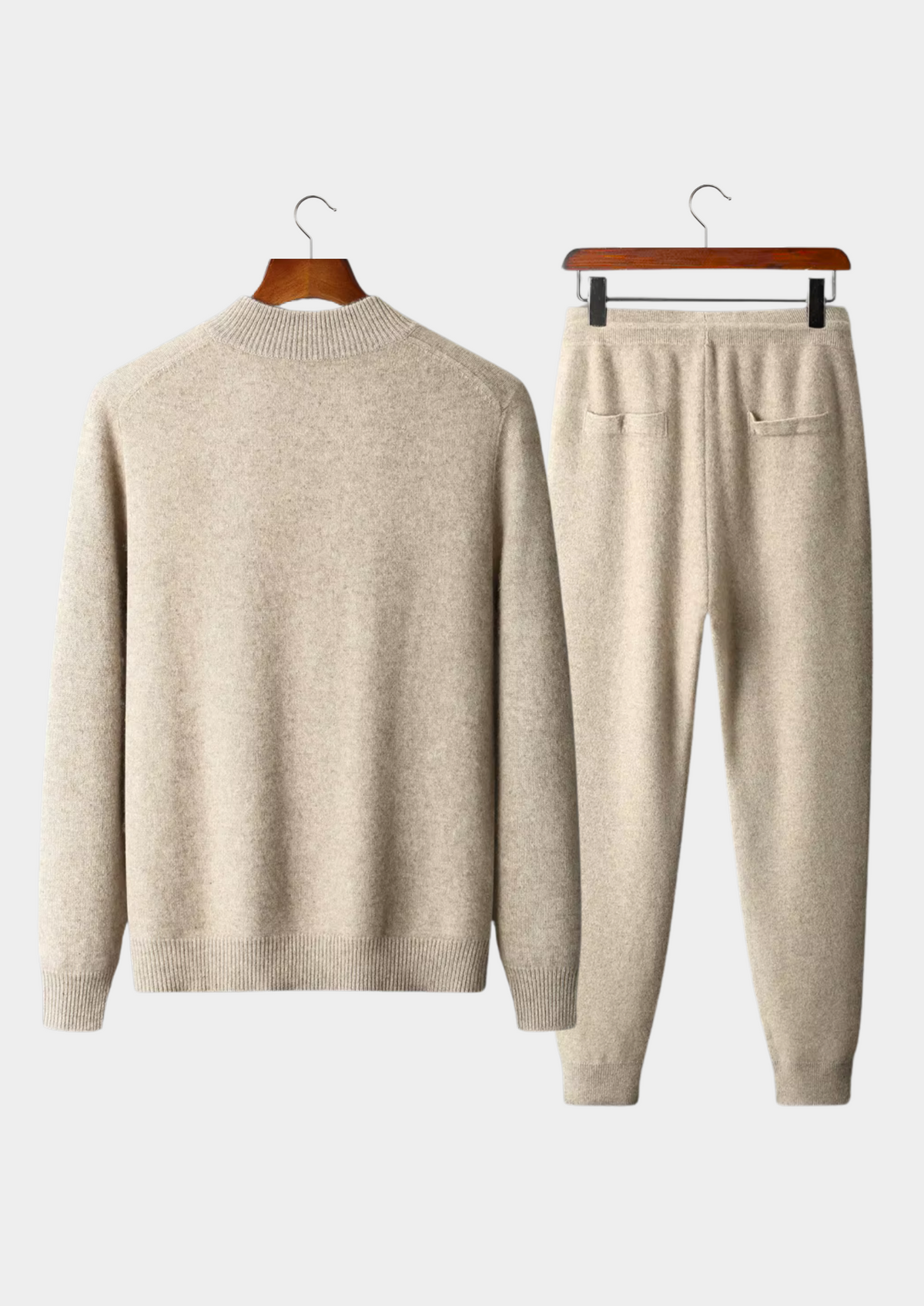 Pure Extra-Fine Merino Wool Sand Luzzo Set | Portovelli