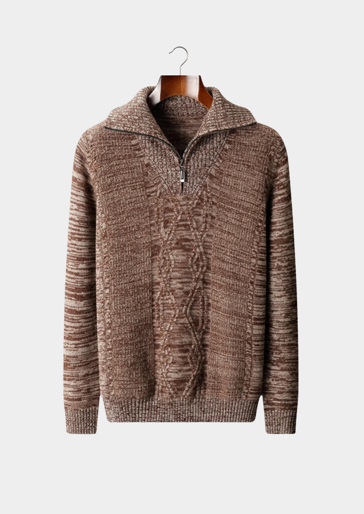 Pure Extra-Fine Merino Wool Half Zip Sweater | Portovelli