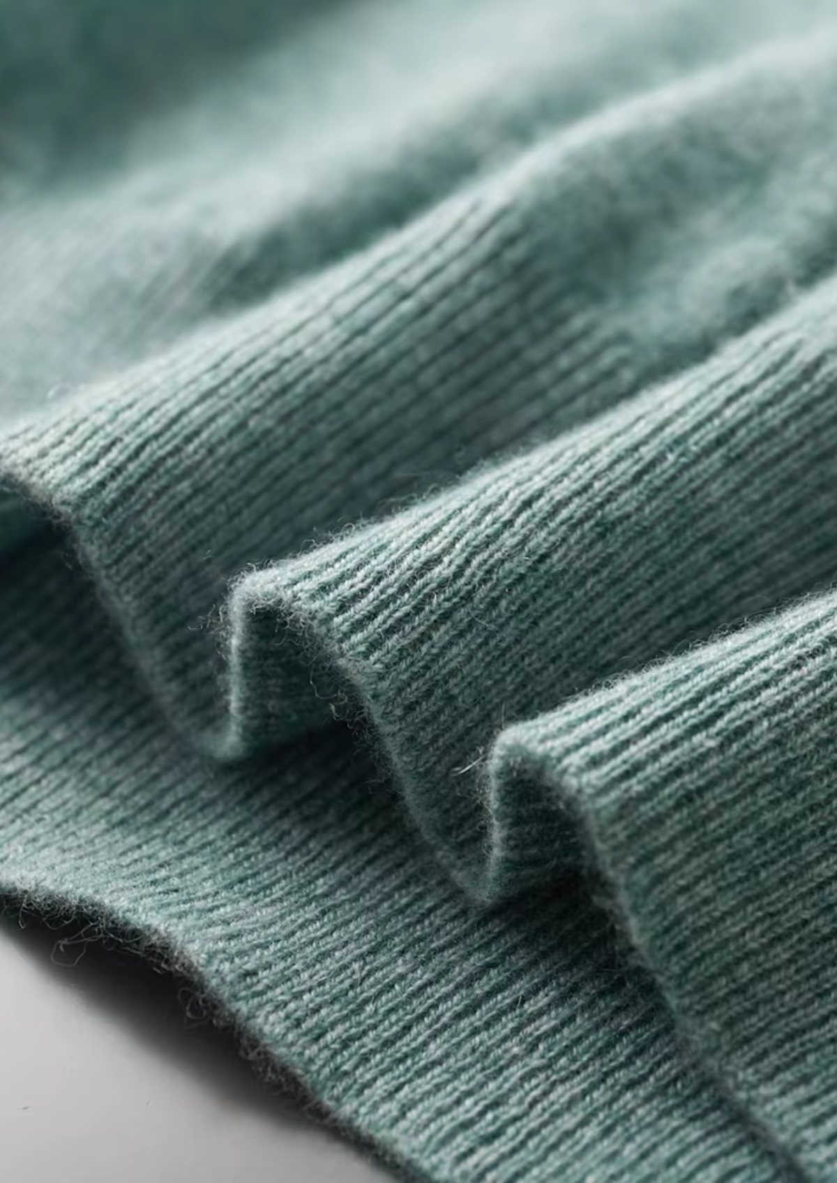 Premium Cashmere Classic Crewneck T-Shirt - Verdant Slate | Portovelli