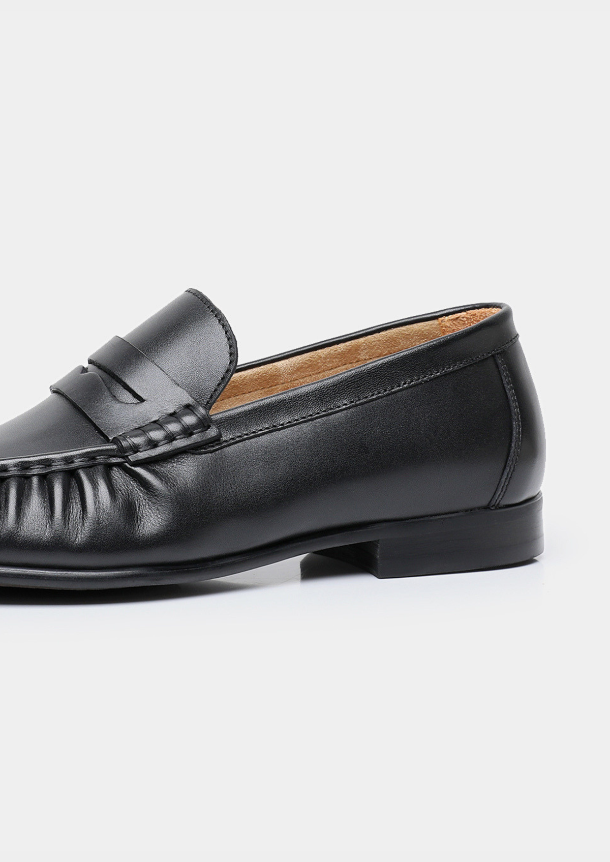 Black Classic Penny Leather Loafers | Portovelli