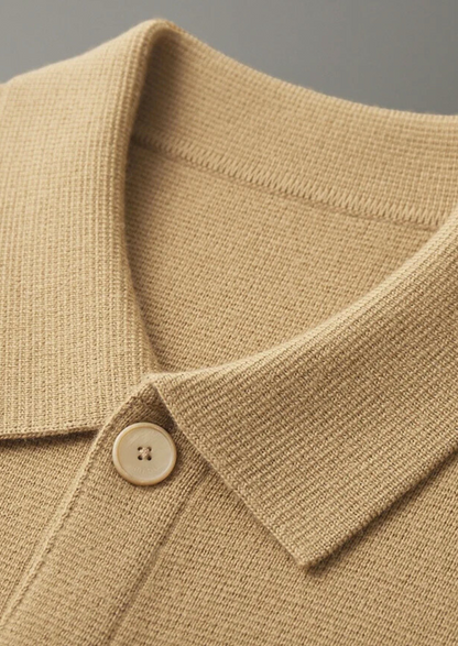 Pure Extra-Fine Merino Wool Button Overshirt | Portovelli