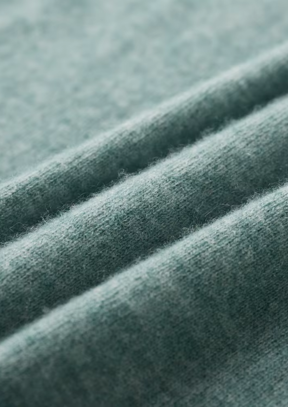 Premium Cashmere Classic Crewneck T-Shirt - Verdant Slate | Portovelli