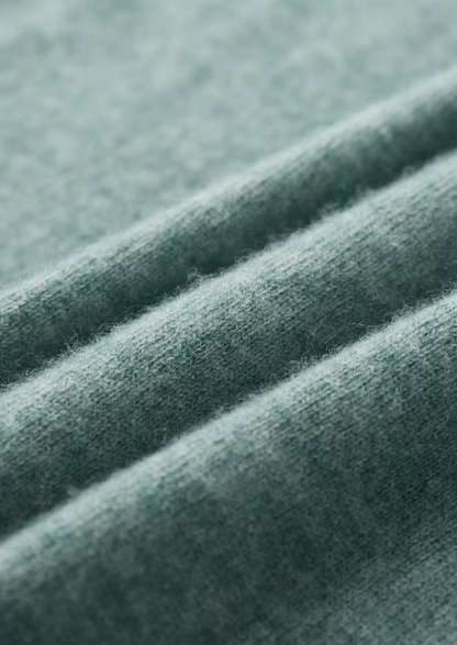 Premium Cashmere Classic Crewneck T-Shirt - Verdant Slate | Portovelli