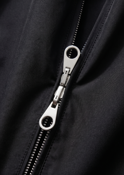 Black Technical Windbreaker Jacket | Portovelli
