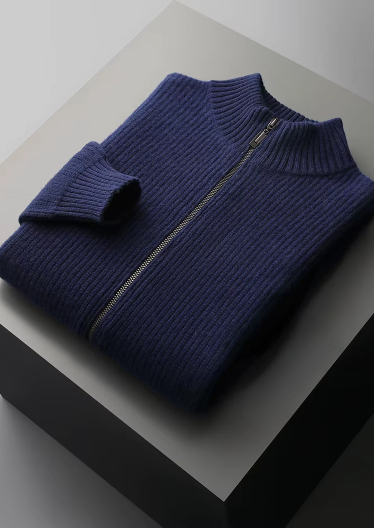 Pure Extra-Fine Merino Wool Ribbed Cardigan | Portovelli