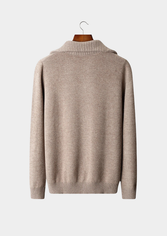 Pure Extra-Fine Merino Wool Half Zip Sweater | Portovelli