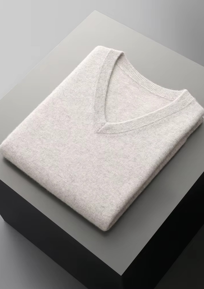 Pure Extra-Fine Merino Wool V-Neck Vest | Portovelli