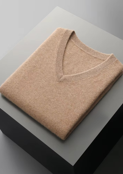 Pure Extra-Fine Merino Wool V-Neck Vest | Portovelli