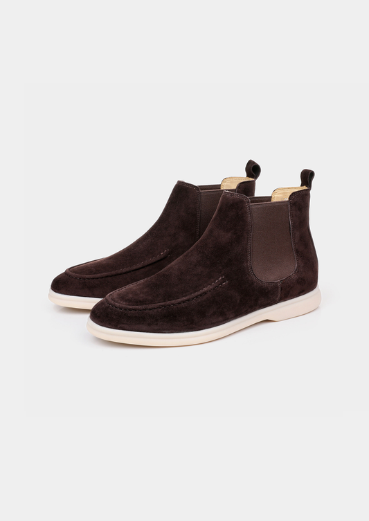 Coffee Suede Chelsea Boot | Portovelli
