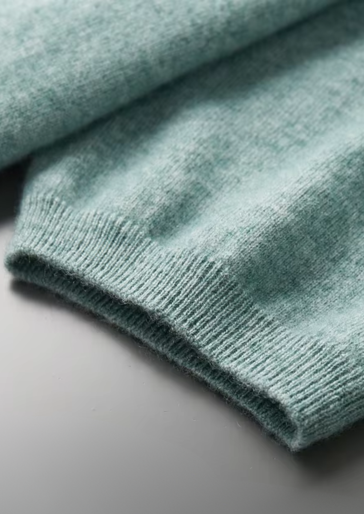 Premium Cashmere Classic Crewneck T-Shirt - Verdant Slate | Portovelli