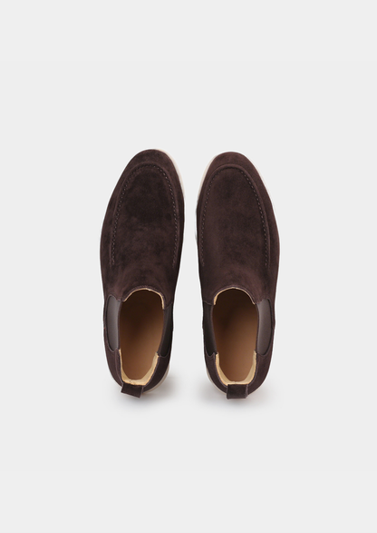 Coffee Suede Chelsea Boot | Portovelli
