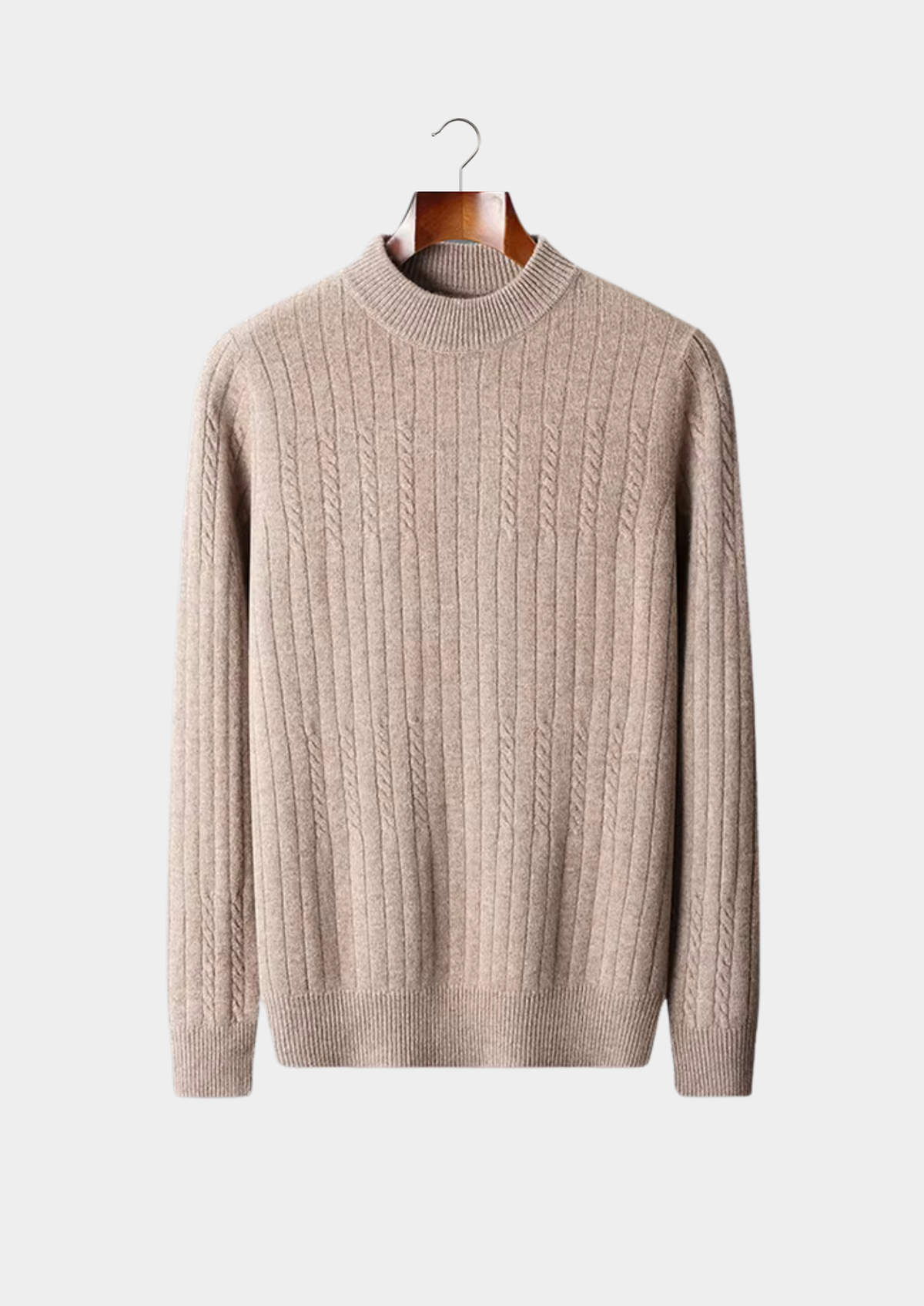 Pure Extra-Fine Merino Wool Rib Mockneck | Portovelli