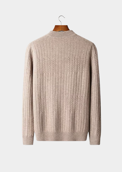 Pure Extra-Fine Merino Wool Rib Mockneck | Portovelli