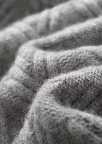 Pure Extra-Fine Merino Wool Herringbone Crewneck | Portovelli