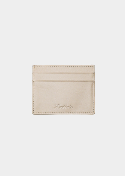 Essential Calfskin Leather Cardholder - Taupe | Portovelli