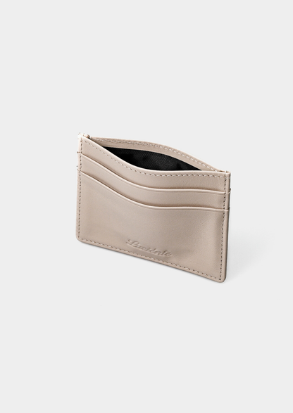 Essential Calfskin Leather Cardholder - Taupe | Portovelli