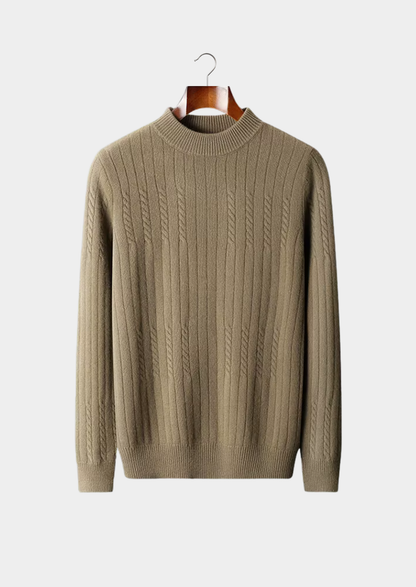 Pure Extra-Fine Merino Wool Rib Mockneck | Portovelli