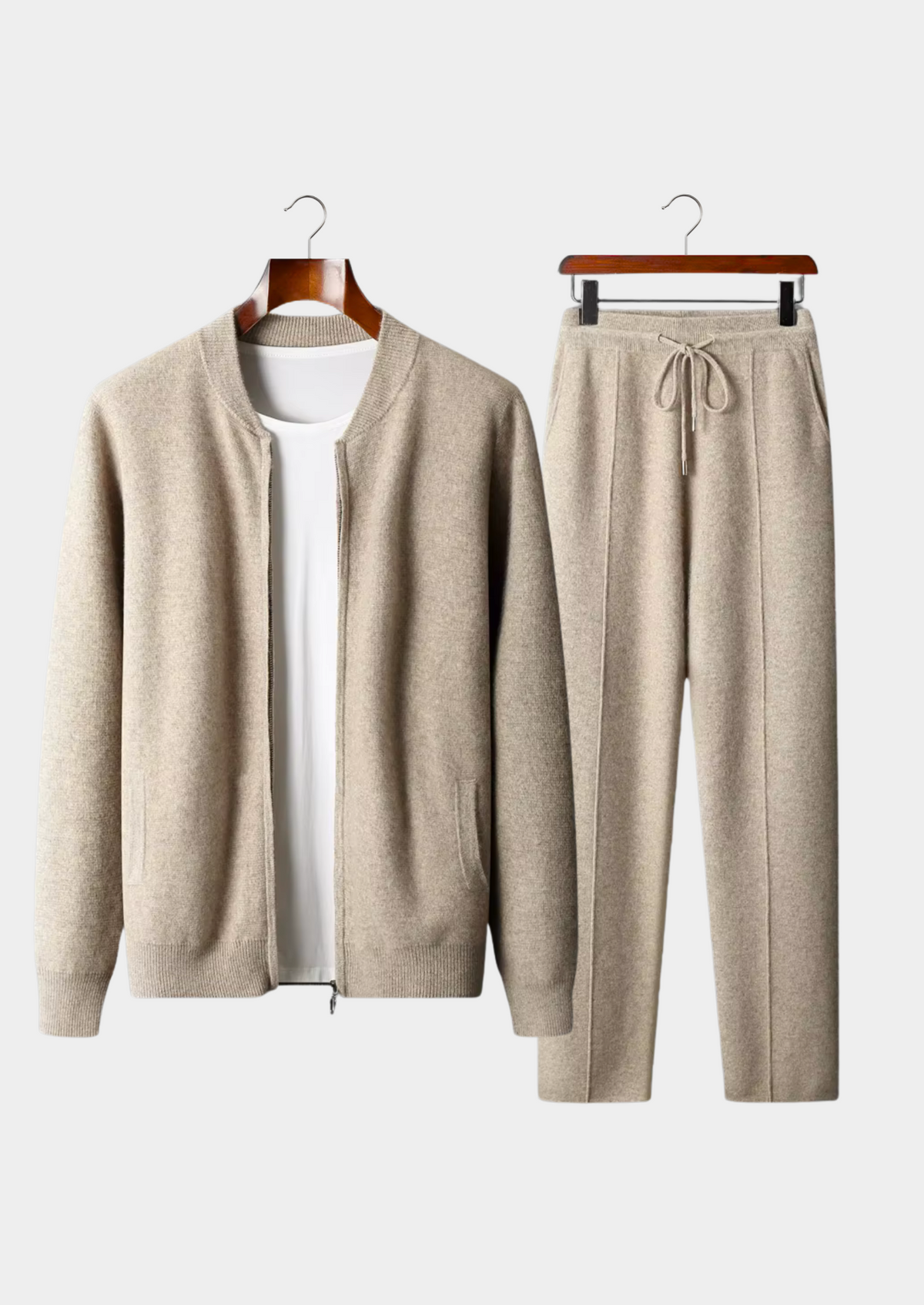Pure Extra-Fine Merino Wool Sand Falconi Set | Portovelli