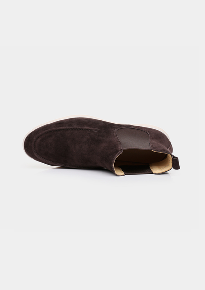 Coffee Suede Chelsea Boot | Portovelli