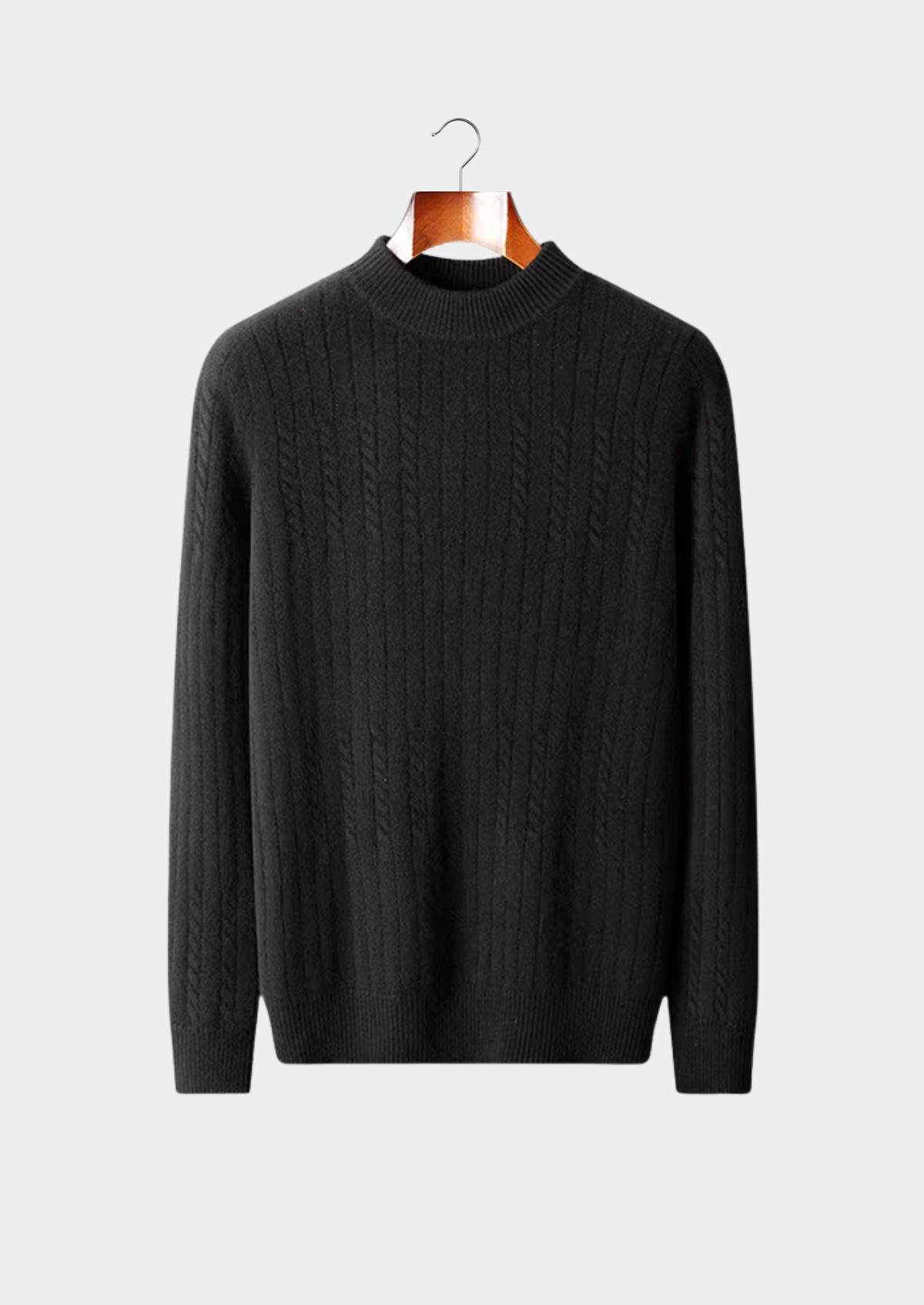 Pure Extra-Fine Merino Wool Rib Mockneck | Portovelli